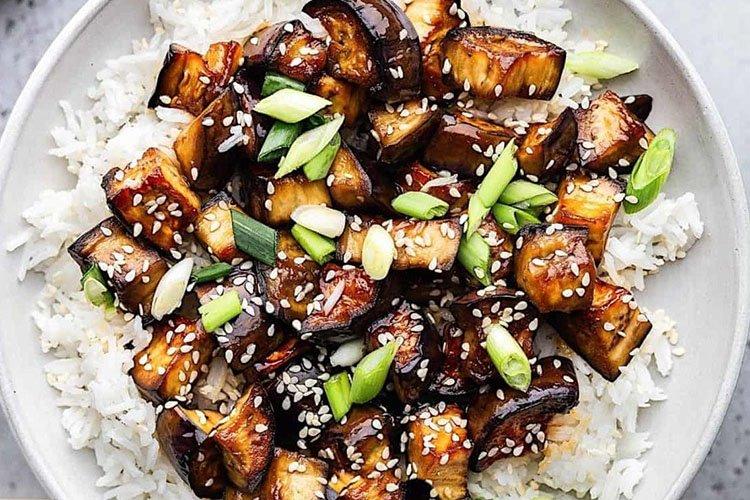 Eggplant with Green Sauce - Eggplant Dishes Recipes