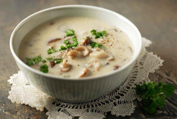 Sopa de leche con setas - recetas