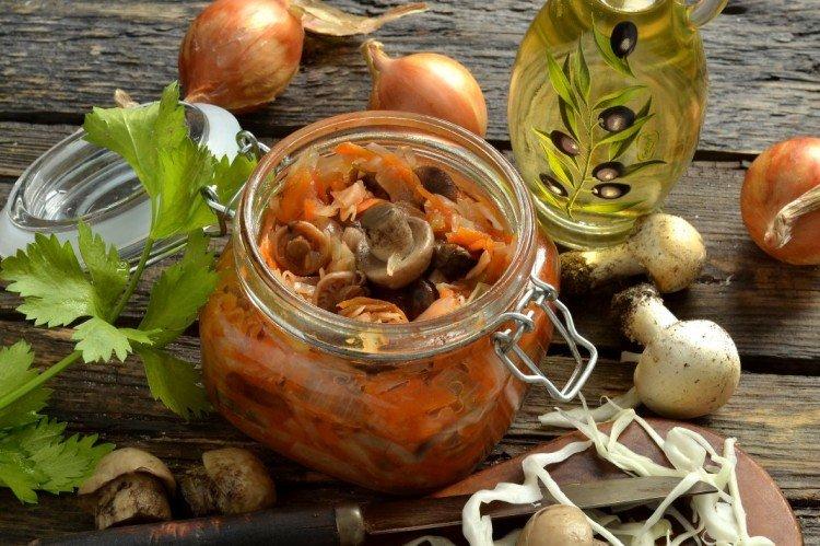 Solyanka enlatada con setas - recetas