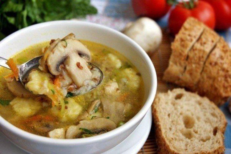 Sopa de trigo sarraceno con setas - recetas