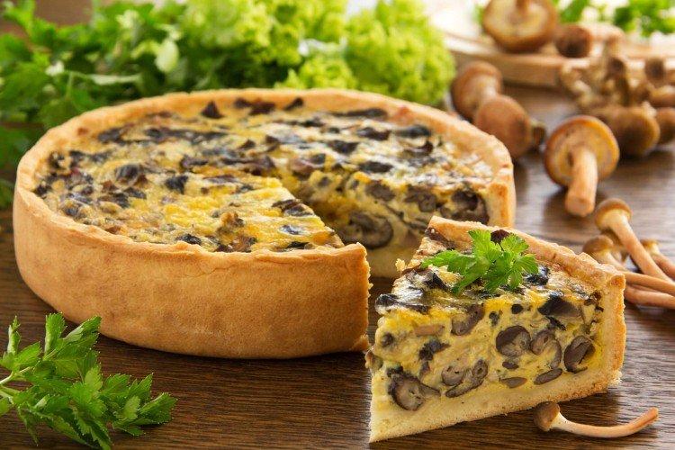 Quiche con setas y queso - recetas