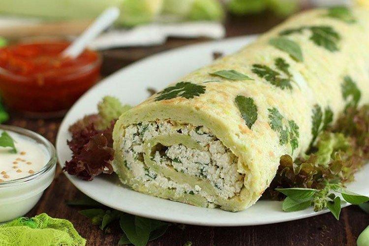 Rollo de aperitivo de calabacín - Recetas de platos de calabacín