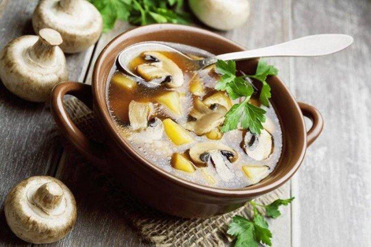 Sopa de champiñones con conejo - recetas