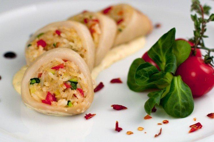 Calamares rellenos de arroz - Recetas de platos de arroz
