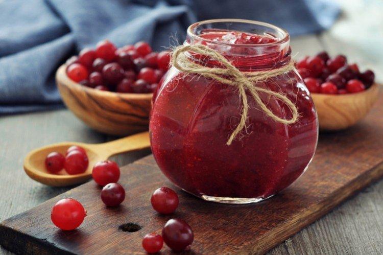 Salsa de arándanos rojos para carne para el invierno - recetas