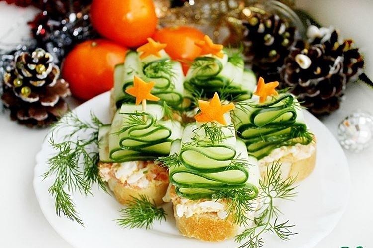 Christmas tree sandwiches for New Year 2021 - recipes