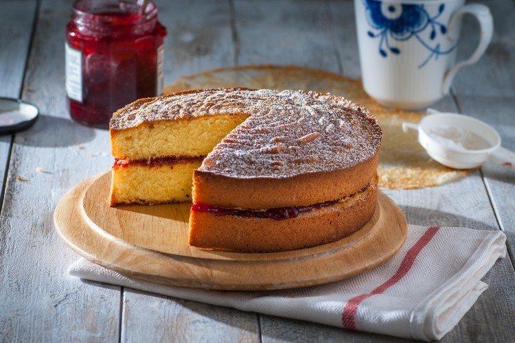 Pastel rápido de dos capas para el té - recetas