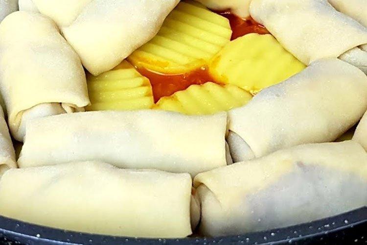 Patatas con rollos de carne - Qué cocinar con carne picada y patatas recetas