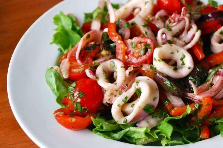 Squid and Smoked Cheese Salad - What to Cook with Squid Recipes