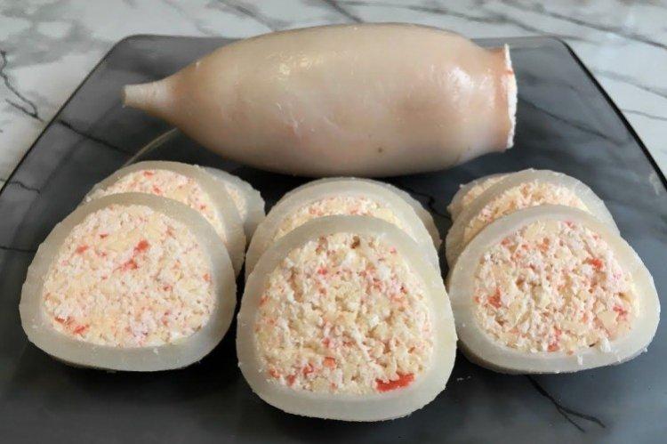 Squid Stuffed with Crab Sticks - What to Cook with Squid Recipes