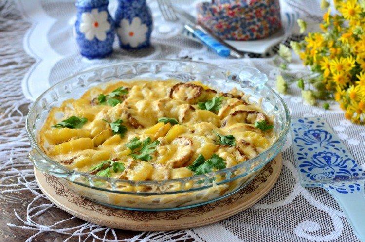Baked Potatoes with Zucchini - Potato Recipes
