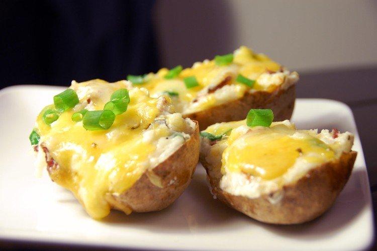 Baked Potatoes with Garlic and Cheese - Potato Recipes