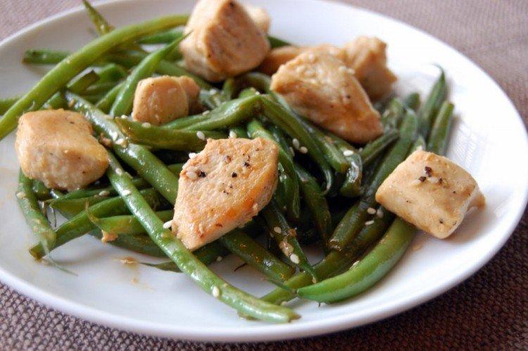 Filete de pollo con judías verdes - Qué cocinar con pollo