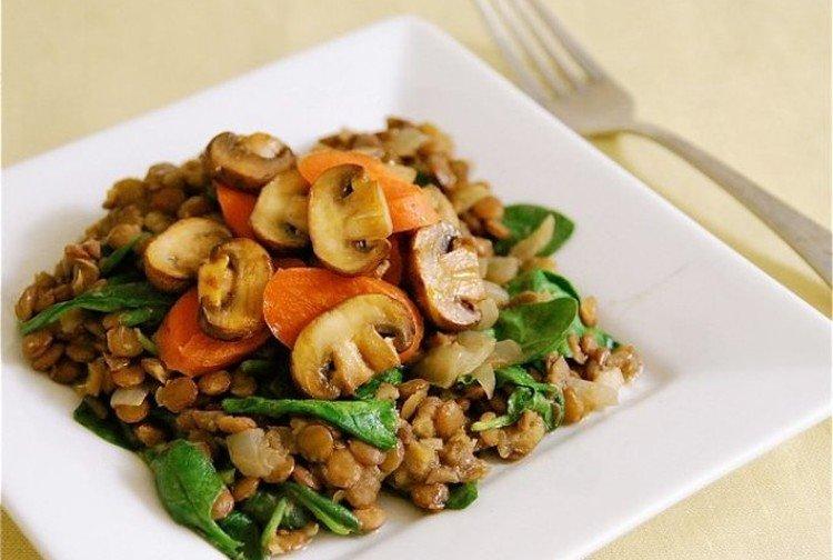 Lentils with Mushrooms - What to Cook with Mushrooms Recipes
