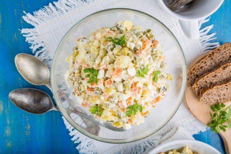 Olivier Salad with Mushrooms - What to Cook with Mushrooms Recipes