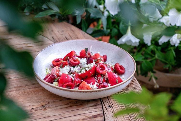 Salad with Cottage Cheese and Cherries - What to Cook with Cottage Cheese