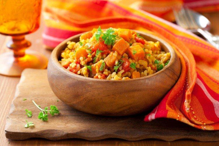 Bulgur con calabaza y manzanas - Qué cocinar con calabaza