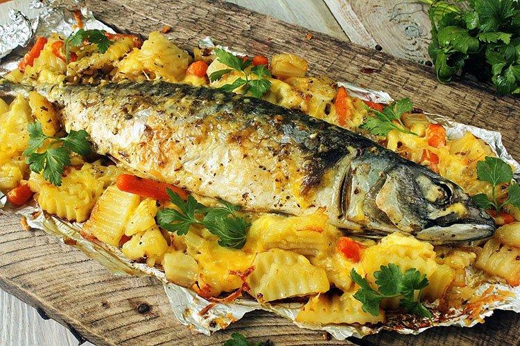 Mackerel with Potatoes and Cheese - What to Cook for a Birthday Recipes