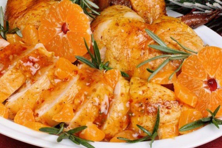 Pollo con mandarinas - Recetas para la mesa de Año Nuevo