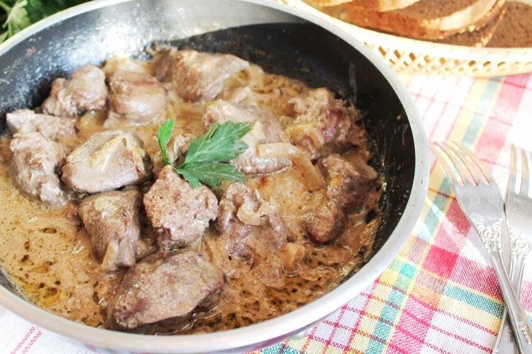 Chicken Liver in Sour Cream - What to Cook for Lunch Quickly and Deliciously
