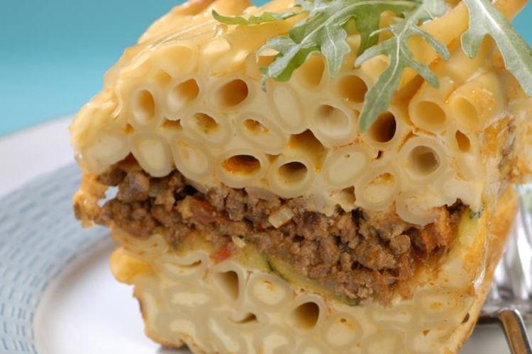 Cazuela de carne picada y pasta