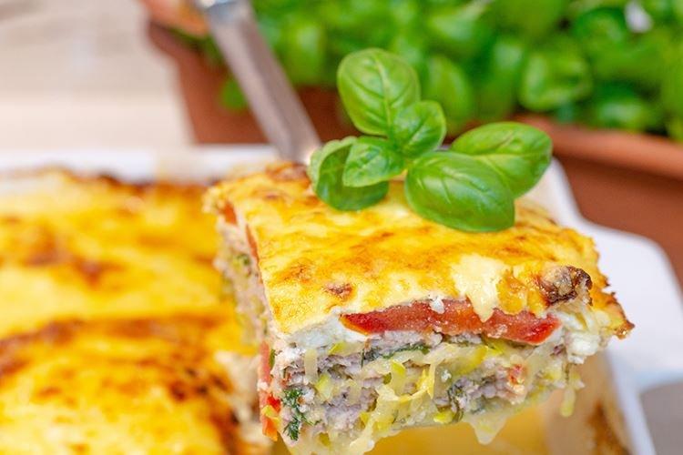 Cazuela de carne picada y verduras