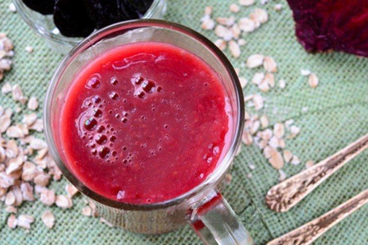 Kisel de avena con remolacha y ciruelas pasas