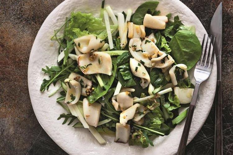 Calamari, Apple, and Cucumber Salad