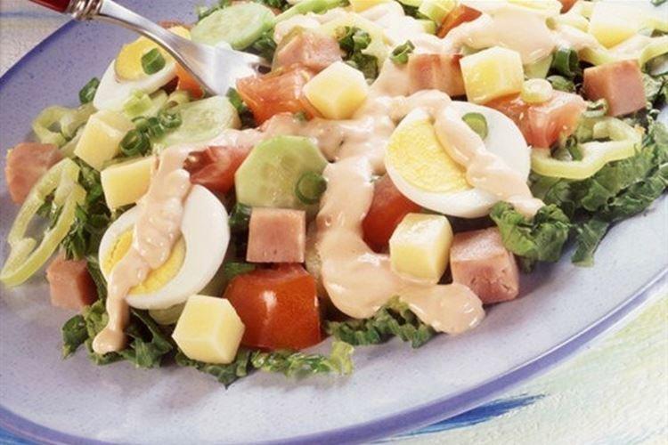 Sausage, Egg, and Processed Cheese Salad