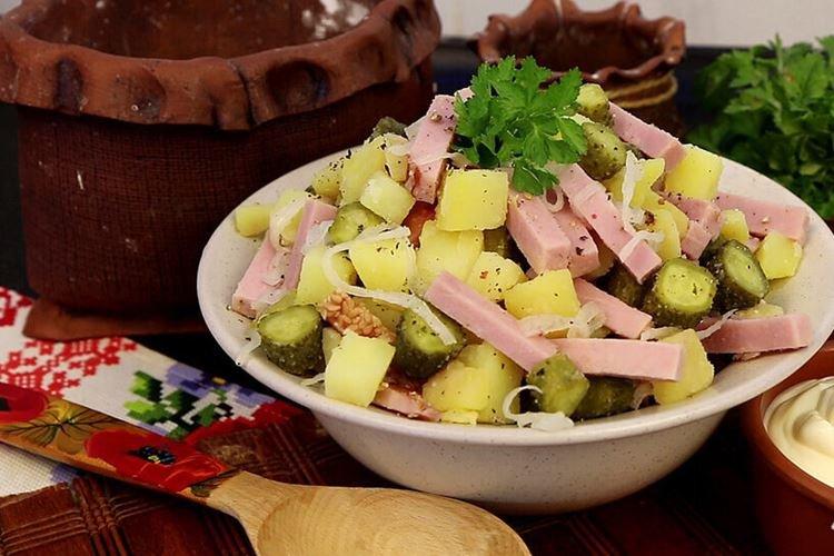 Boiled Sausage and Ham Salad