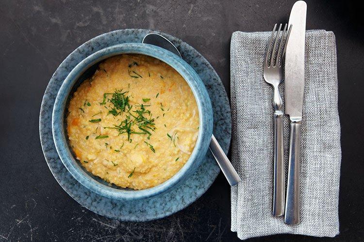 Corn Grits Porridge with Processed Cheese