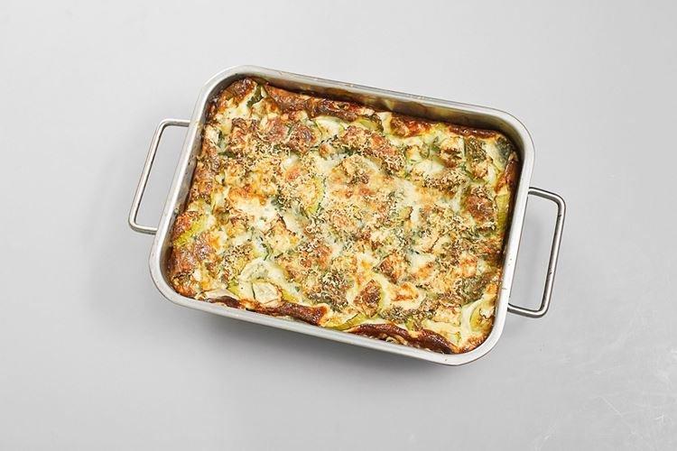 Gratinado de calabacín con huevos