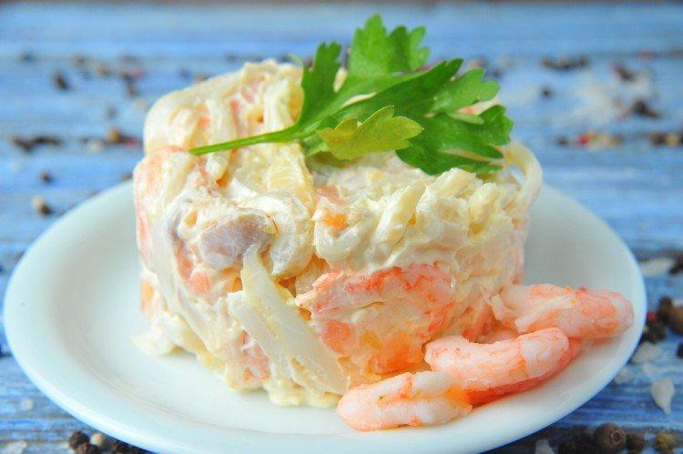Fischsalat mit Garnelen „Königlich“