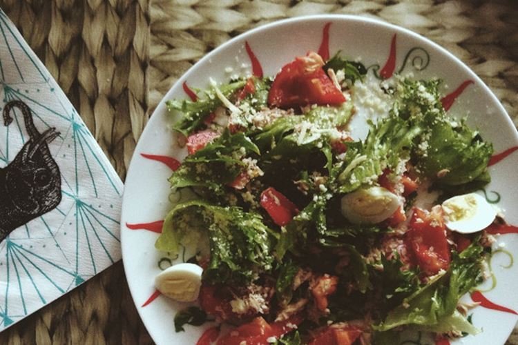 Tuna, Caper, and Quail Egg Salad