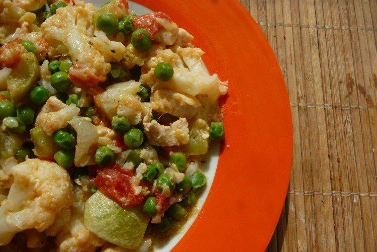 Stewed Vegetables with Zucchini and Green Peas