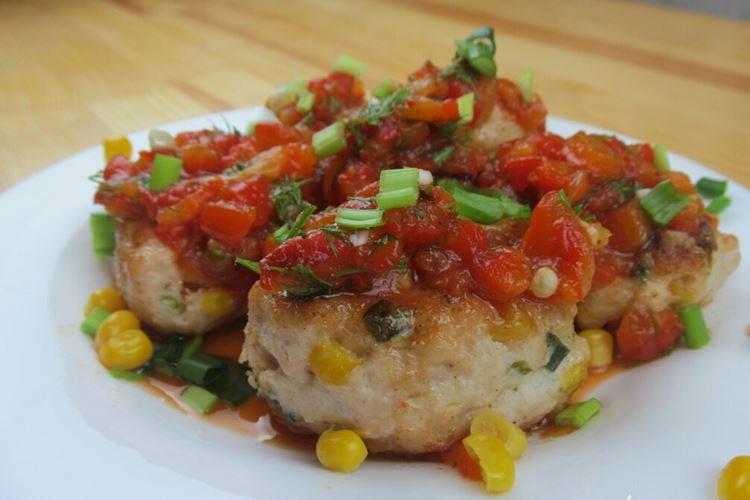 Turkey Cutlets with Corn