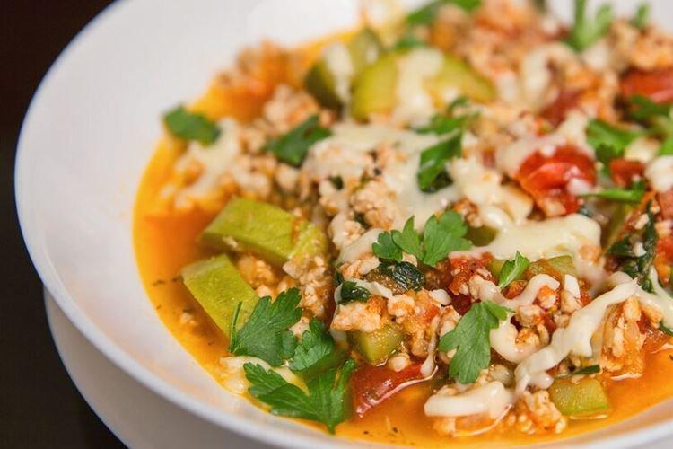 Ground Turkey with Vegetables under Cheese