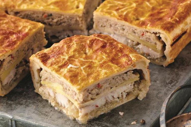 Layered Pie with Pikeperch and Carp