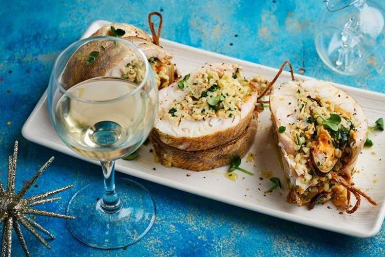 Pikeperch Stuffed with Bulgur and Mussels