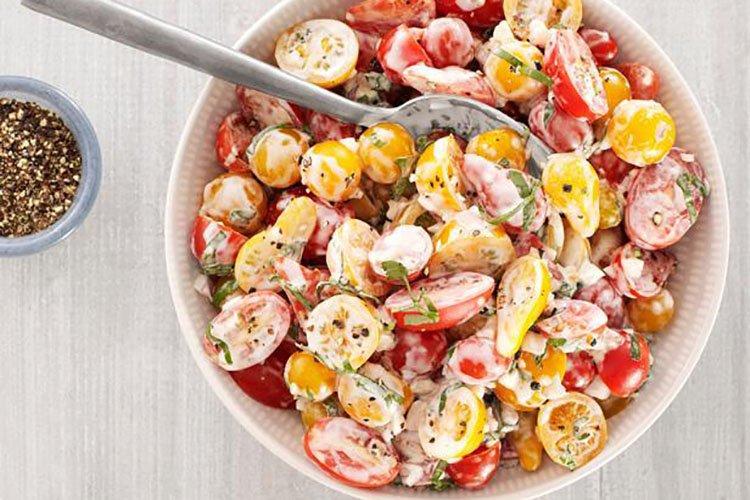 Cherry Tomato Salad with Sour Cream