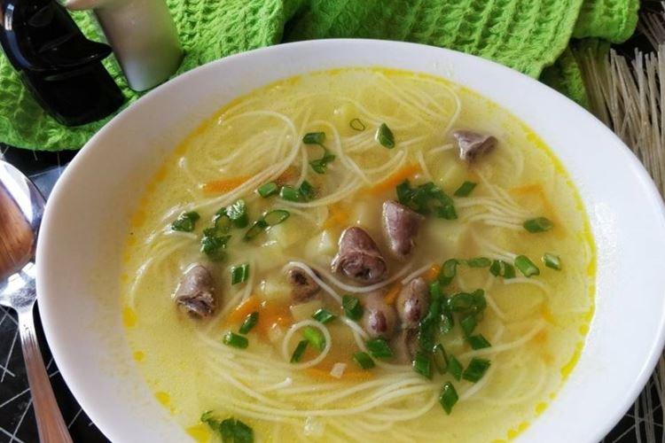 Chicken Heart and Noodle Soup