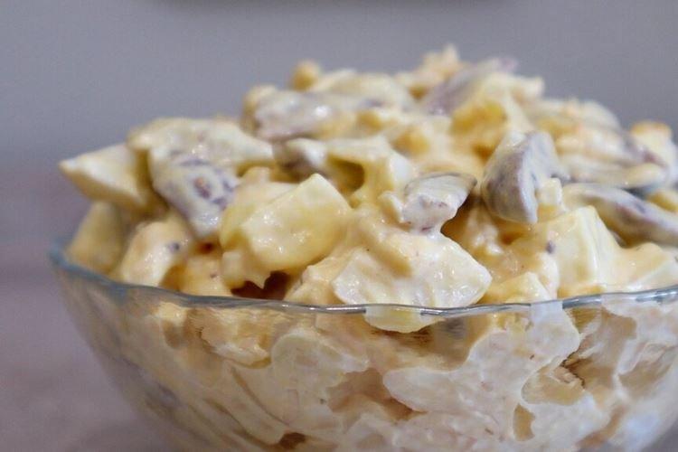 Chicken Heart and Cheese Salad