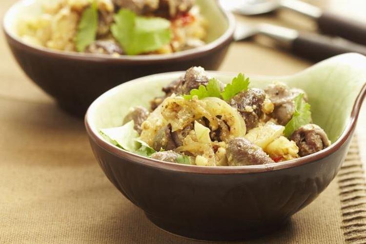 Chicken Hearts with Walnuts
