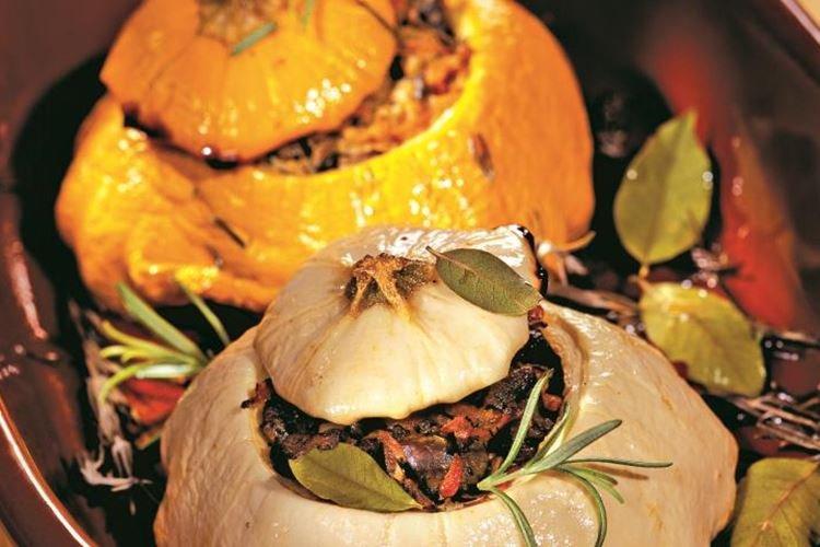 Pattypan Squash with Chicken Hearts