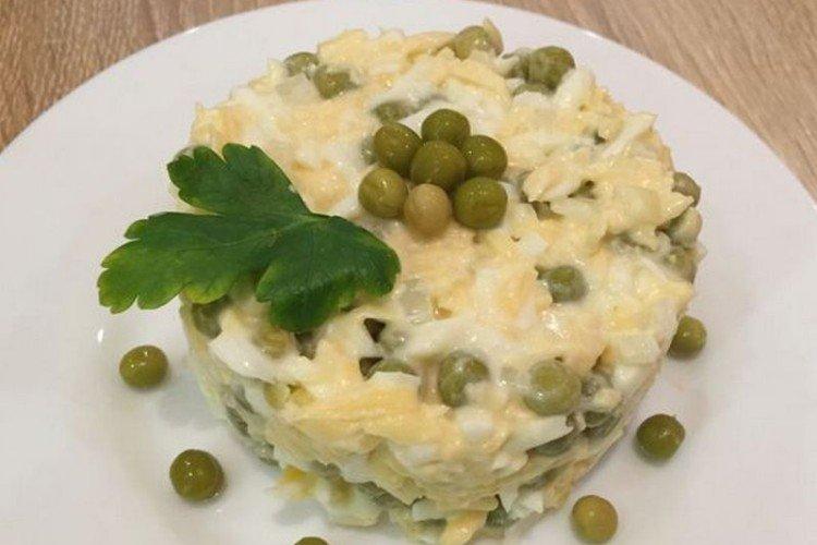 Salad with Eggs, Cheese, and Peas