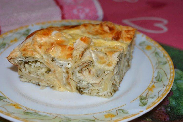 Lavash Casserole with Cottage Cheese