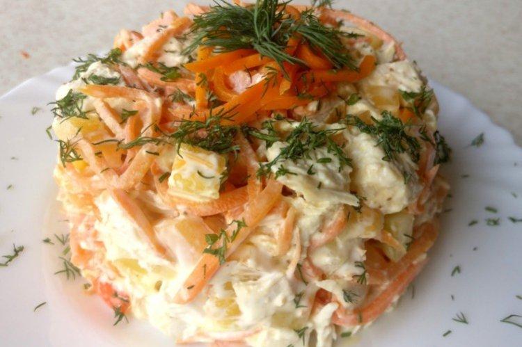 Salad with Smoked Chicken and Lavash