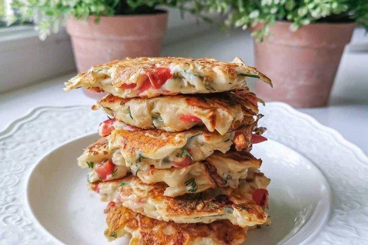 Lavash Pancakes with Tomatoes