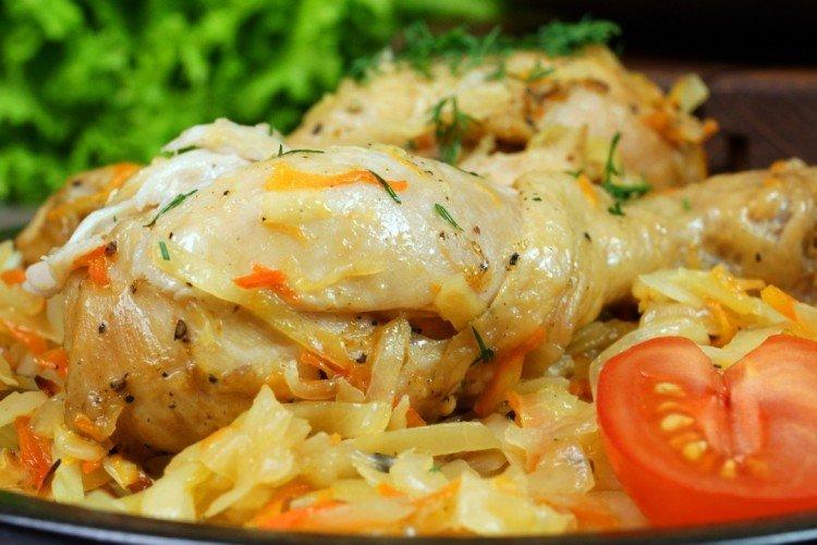 Oven-Baked Chicken with Cabbage