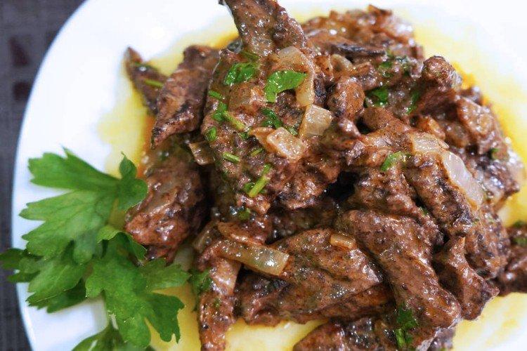 Pork Liver in Mustard Sauce